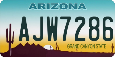 AZ license plate AJW7286