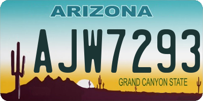 AZ license plate AJW7293