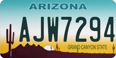 AZ license plate AJW7294
