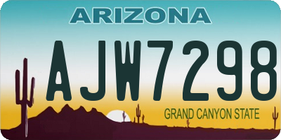 AZ license plate AJW7298