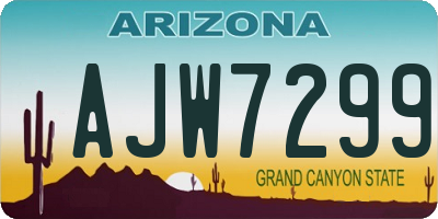 AZ license plate AJW7299