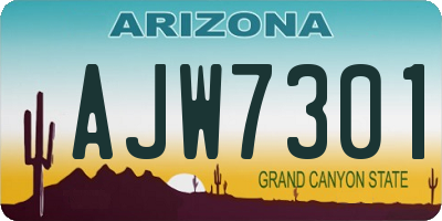 AZ license plate AJW7301