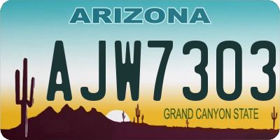 AZ license plate AJW7303