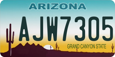 AZ license plate AJW7305