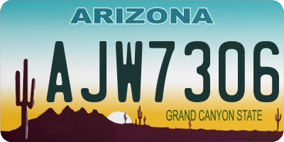 AZ license plate AJW7306