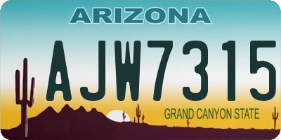 AZ license plate AJW7315