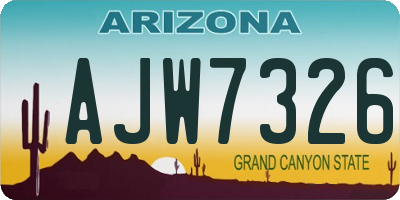 AZ license plate AJW7326