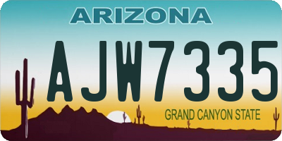 AZ license plate AJW7335