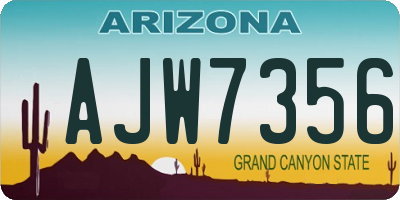 AZ license plate AJW7356