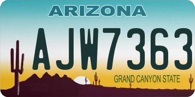 AZ license plate AJW7363