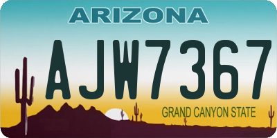 AZ license plate AJW7367