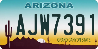 AZ license plate AJW7391