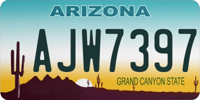 AZ license plate AJW7397