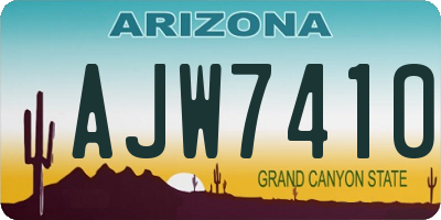 AZ license plate AJW7410