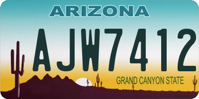 AZ license plate AJW7412
