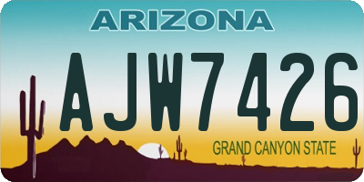 AZ license plate AJW7426