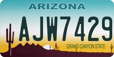 AZ license plate AJW7429