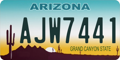 AZ license plate AJW7441