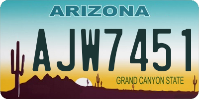 AZ license plate AJW7451