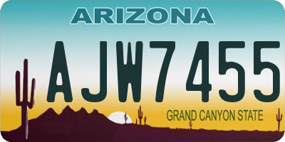 AZ license plate AJW7455