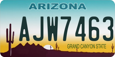 AZ license plate AJW7463