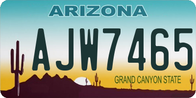 AZ license plate AJW7465