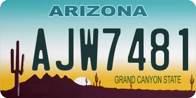 AZ license plate AJW7481