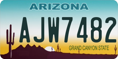 AZ license plate AJW7482