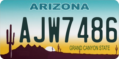 AZ license plate AJW7486