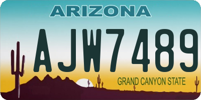 AZ license plate AJW7489