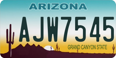 AZ license plate AJW7545