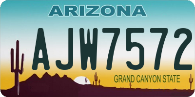 AZ license plate AJW7572