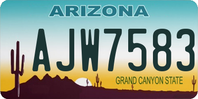 AZ license plate AJW7583