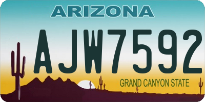 AZ license plate AJW7592