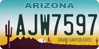 AZ license plate AJW7597