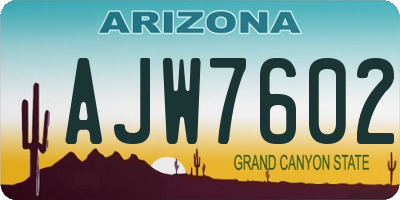 AZ license plate AJW7602