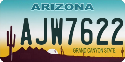 AZ license plate AJW7622