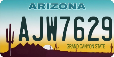 AZ license plate AJW7629