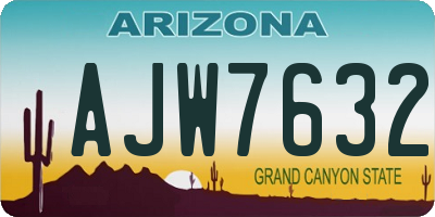 AZ license plate AJW7632