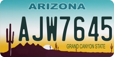 AZ license plate AJW7645
