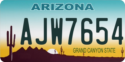 AZ license plate AJW7654