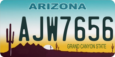 AZ license plate AJW7656