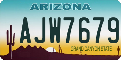 AZ license plate AJW7679