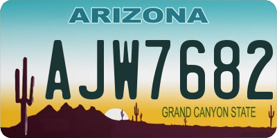 AZ license plate AJW7682