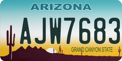 AZ license plate AJW7683