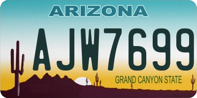 AZ license plate AJW7699