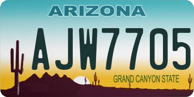 AZ license plate AJW7705