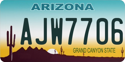 AZ license plate AJW7706