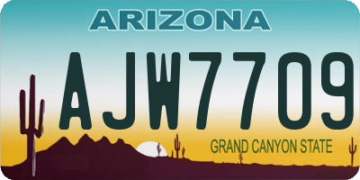 AZ license plate AJW7709