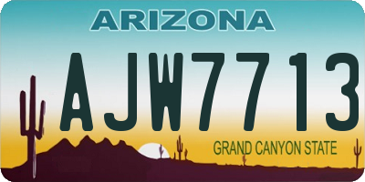 AZ license plate AJW7713